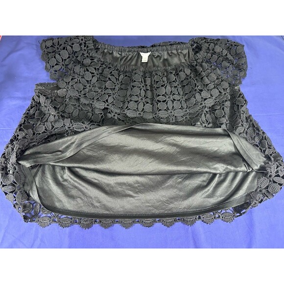 Cato Black Crochet Knit Short Sleeve Top Size 26/28 - Picture 9 of 13